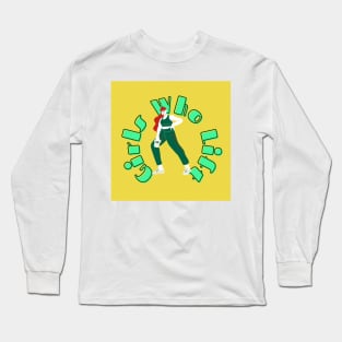 Girls Who Lift Green & Yellow Long Sleeve T-Shirt